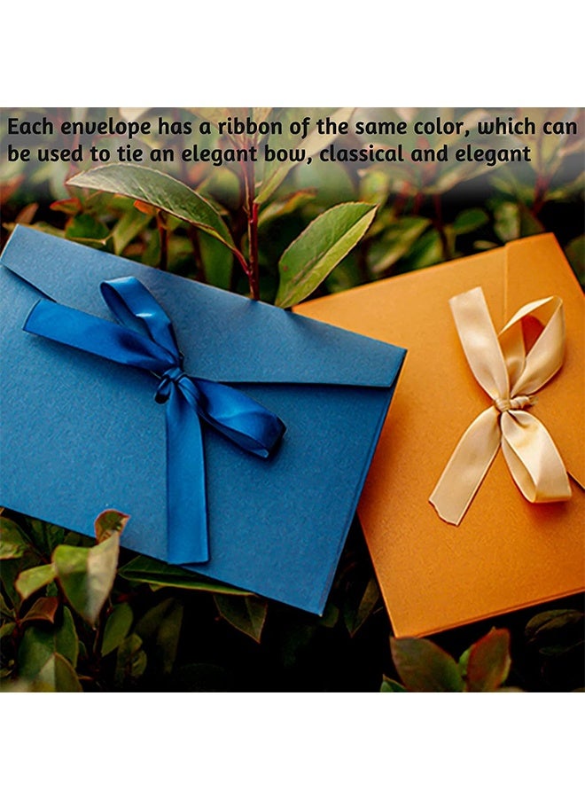 24 قرص بطاقة هدايا ملونة، 8 × 4 بوصة قوس بطاقة تحية، أغلفة جميلة لؤلؤية لبطاقة العمل، دعوات عيد الميلاد، رسالة - Image 4