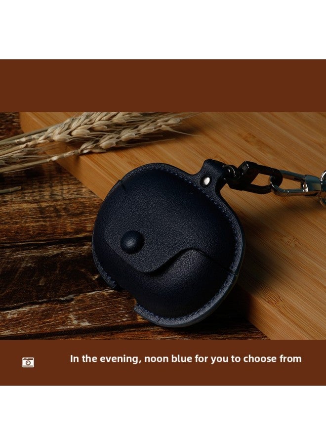 Loquat Suitable For OPPOEncoX3 Earphone Protective Cover Plus Buds Pro3 Protective Shell Air4pro Earphone Cover-Color:Summer Blue Leather Case 【including Short Leather Rope】-Model:OPPO Enco Free2 - Image 1