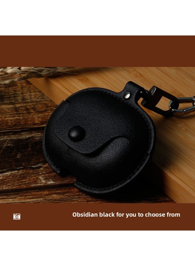 Loquat Suitable For OPPOEncoX3 Earphone Protective Cover Plus Buds Pro3 Protective Shell Air4pro Earphone Cover-Color:Summer Blue Leather Case 【including Short Leather Rope】-Model:OPPO Enco Free2 - Image 2