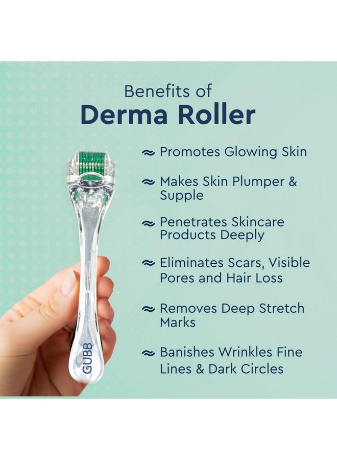 غوب ديرما رولر لنمو الشعر 0.5 مم - 540 إبرة دقيقة من التيتانيوم | تنشيط بصيلات الشعر | لعلاج تساقط الشعر | تعزيز تكثيف الشعر | جودة ممتازة | إصلاح الشعر التالف | أداة فعالة لعلاج فروة الرأس - أخضر شفاف - Image 2