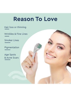 GUBB Hair Growth Derma Roller 0.5 Mm - 540 Titanium Microneedles|Activates Hair Follicles | For Hair Fall | Promotes Hair Thickening | Premium Quality |Repairs Damaged Hair | Effective Scalp Treatment Tool - Transparent Green  - Image 4