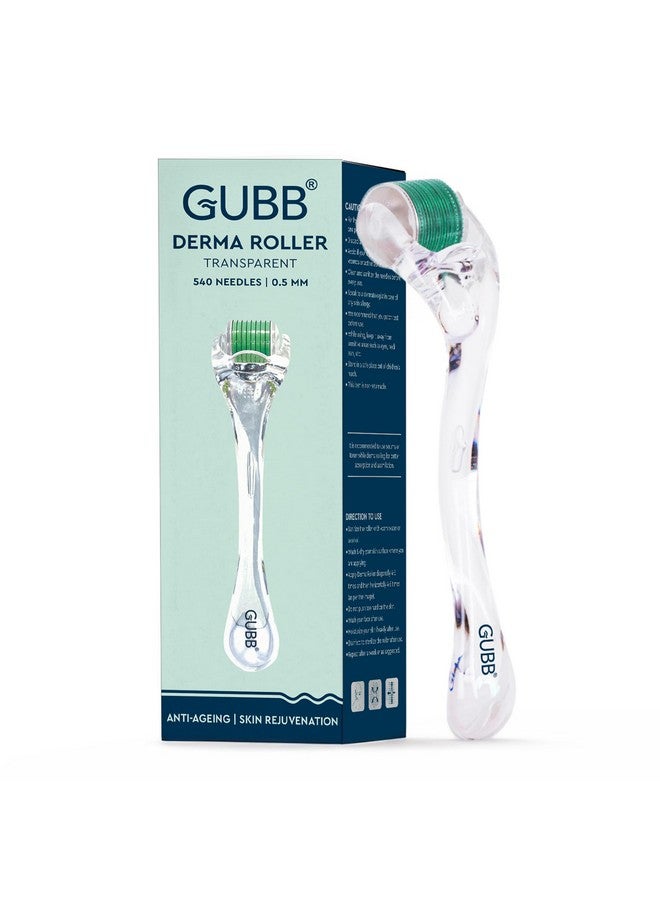 غوب ديرما رولر لنمو الشعر 0.5 مم - 540 إبرة دقيقة من التيتانيوم | تنشيط بصيلات الشعر | لعلاج تساقط الشعر | تعزيز تكثيف الشعر | جودة ممتازة | إصلاح الشعر التالف | أداة فعالة لعلاج فروة الرأس - أخضر شفاف - Image 1