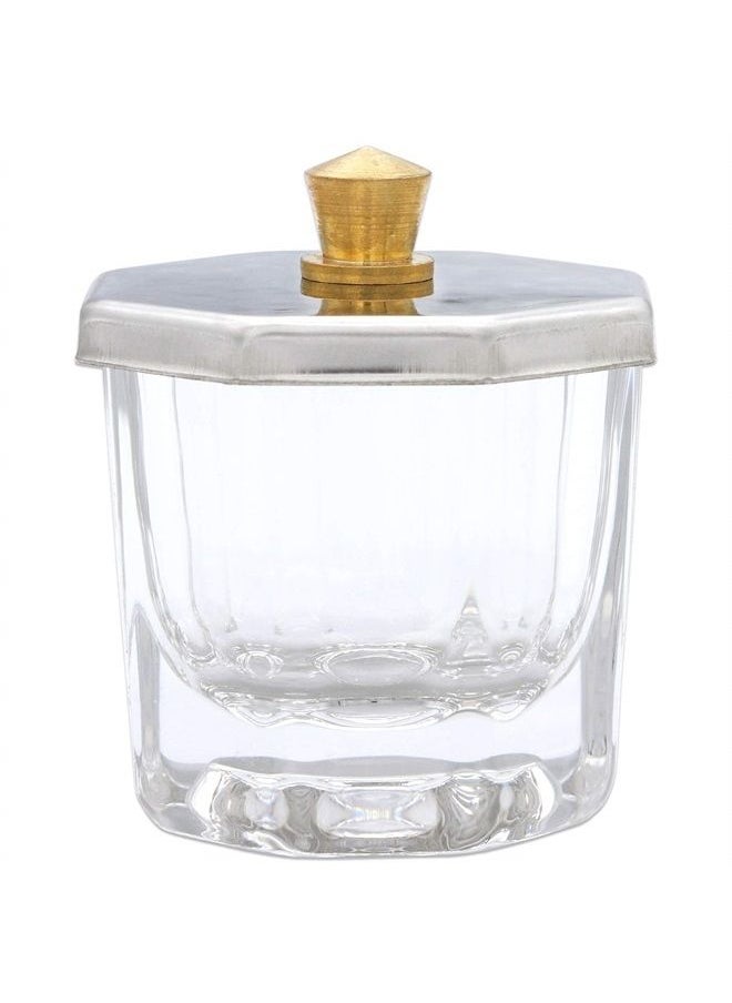 Beauticom Crystal Glass Dappen Dish for Acrylic Nail Dip Powder, Monomer, and Nail Polish Remover (Octagon Shape w/Stainless Steel Lid, 4 Pieces)  - Image 5