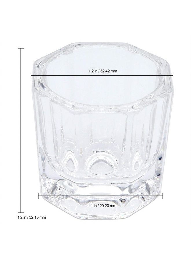 Beauticom Crystal Glass Dappen Dish for Acrylic Nail Dip Powder, Monomer, and Nail Polish Remover (Octagon Shape w/Stainless Steel Lid, 4 Pieces)  - Image 3