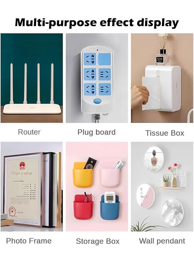 واي جيه 20 زوجا من خطافات الحائط اللاصقة الشفافة على الوجهين ، خطاف حائط لاصق شفاف على الوجهين ، يستخدم للخطافات ذاتية الالتصاق المعلقة في مكتب الحمام والمطبخ ، بدون آثار - Image 5