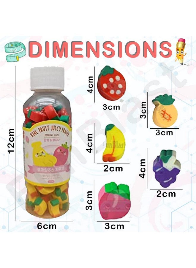 FunBlast Eraser for Kids - Fruit Erasers for Kids, Eraser Set, Eraser for Kids Stylish, Eraser Set for Return Gift, Stationary Set for Kids, Fruit Eraser, Rubber Eraser for Kids (Pack of 3 Bottles) - Image 2