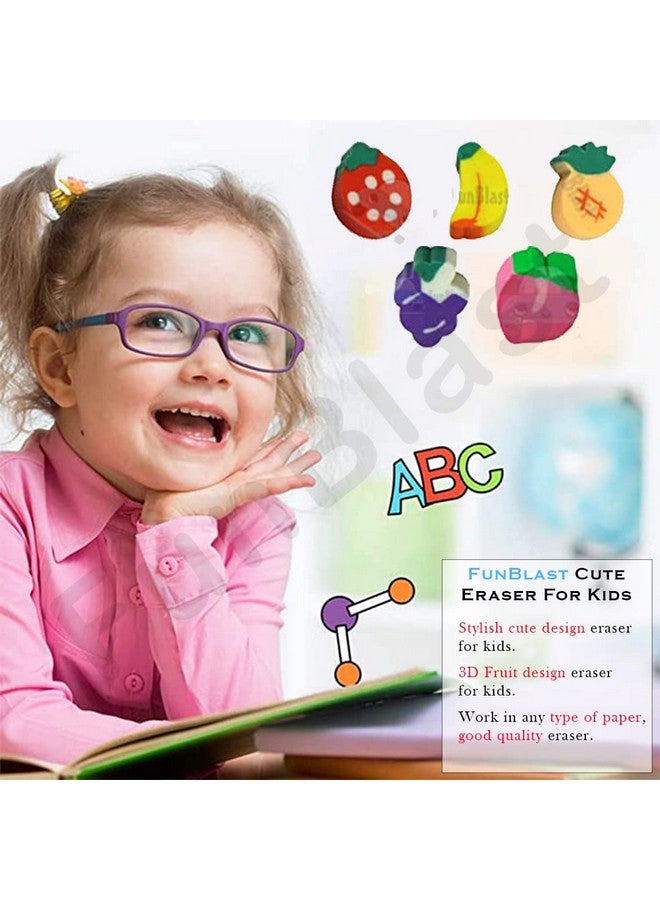 FunBlast Eraser for Kids - Fruit Erasers for Kids, Eraser Set, Eraser for Kids Stylish, Eraser Set for Return Gift, Stationary Set for Kids, Fruit Eraser, Rubber Eraser for Kids (Pack of 3 Bottles) - Image 3