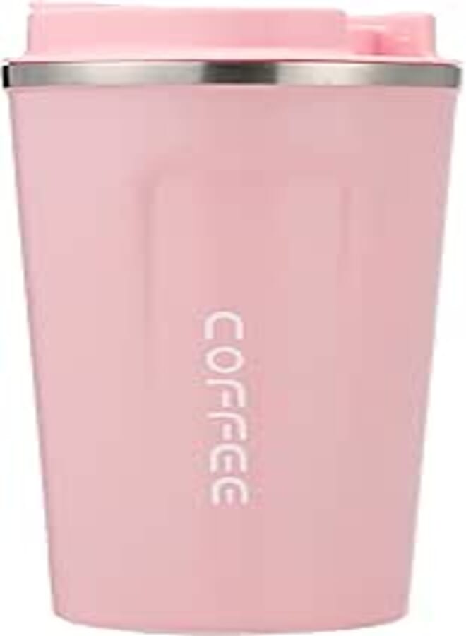 HOOR A stainless steel thermal mug, 18 ounce - pink and silver