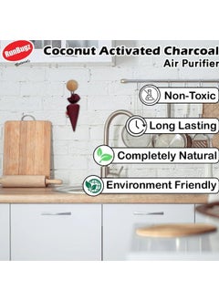 RUNBUGZ RunBugz Activated Carbon Air Purifier Cone to remove Odor and Moisture from Car Bathroom and Kitchen 100 Grams Coconut Activated Charcoal Classic Maroon  - Image 3