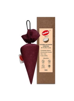 RUNBUGZ RunBugz Activated Carbon Air Purifier Cone to remove Odor and Moisture from Car Bathroom and Kitchen 100 Grams Coconut Activated Charcoal Classic Maroon  - Image 1