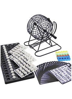 Goolsky Home Bingo Game Set , 8 Inch Metal Cage Include 3/5 Inch White Balls,Board, 18 Cards, Black - pzsku/Z05A87B006D92FB5690D6Z/45/_/1689233989/96994b51-3085-4555-9ef3-101755683872