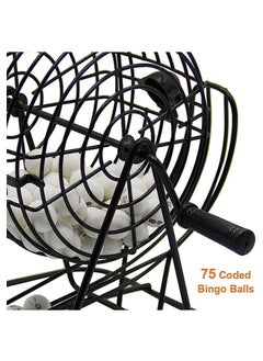 Goolsky Home Bingo Game Set , 8 Inch Metal Cage Include 3/5 Inch White Balls,Board, 18 Cards, Black - pzsku/Z05A87B006D92FB5690D6Z/45/_/1689233990/4d5c805c-f2c5-4448-b8b0-59c2fba7b6d9