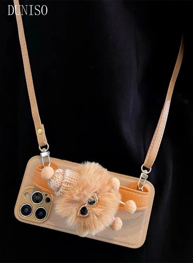 DUNISO iPhone 15 Pro MAX Phone Case 6.7" Full Body Protective Phone Cover With Crossbody Strap Anti-fall Phone Case Built-in Screen and Camera Protector For Apple 15 Pro MAX Phone Case - Image 4