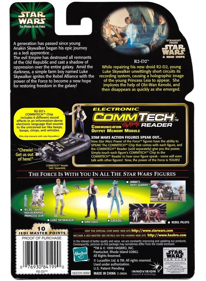 Star Wars: Power of the Force CommTech R2-D2 with Holographic Princess Leia Action Figure - Image 2