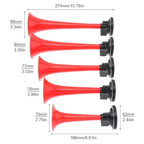 ePathChina 125db 12V 5 Trumpet Musical Car Air Horn with Compressor for Auto Truck Boat Bus - Image 2