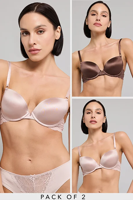 أر أند بي 2 Pack Satin T-Shirt Bras