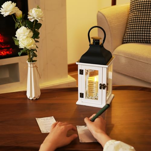 Homemory Memorial Lantern Bereavement Sympathy Gifts for Loss of Loved One, Memorial Gifts for Loss of Mother Loss of Father in Memory of Loved One Remembrance Gift with LED Candle & Remote - Image 5