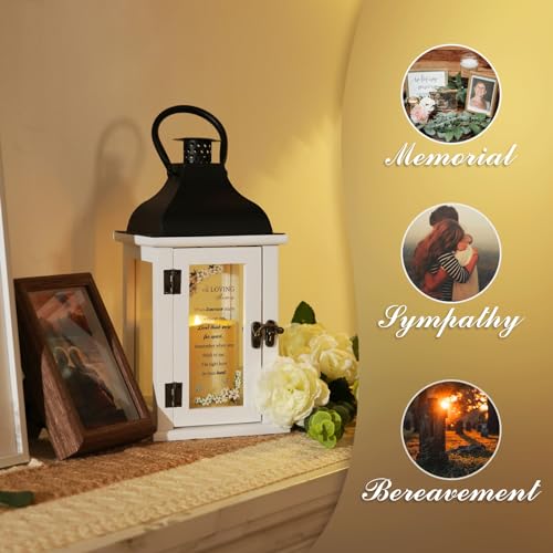 Homemory Memorial Lantern Bereavement Sympathy Gifts for Loss of Loved One, Memorial Gifts for Loss of Mother Loss of Father in Memory of Loved One Remembrance Gift with LED Candle & Remote - Image 3