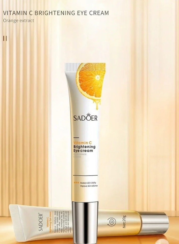 SADOER Vitamin C Brightening Eye Cream 20g Dark Circle Care Hydrating Anti Aging Under Eye Treatment for Radiant Look - Image 4