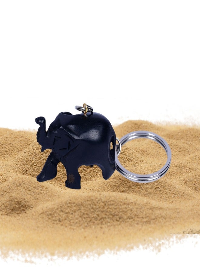 WoCra® Karungali Keychain Elephant Original | 100% Natural Elephant Karungali Keychain | Aana Karungali Keychain for Bike and Car| Enugu Black Ebony Wood Keychain| Yaanai Karungali Keychain |1 Piece - Image 5