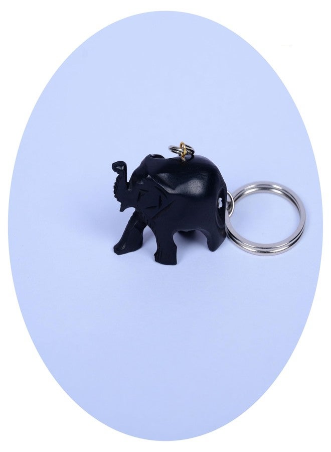 WoCra® Karungali Keychain Elephant Original | 100% Natural Elephant Karungali Keychain | Aana Karungali Keychain for Bike and Car| Enugu Black Ebony Wood Keychain| Yaanai Karungali Keychain |1 Piece - Image 4