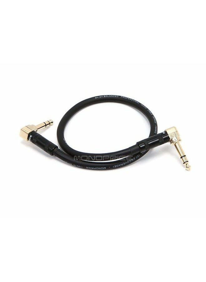 Monoprice 1/4-Inch TRS Right Angle Male to 1/4-Inch TRS Right Angle Male Cable - 1.5 Feet - Black, 16AWG, Gold Plated - Premier Series  - Image 2