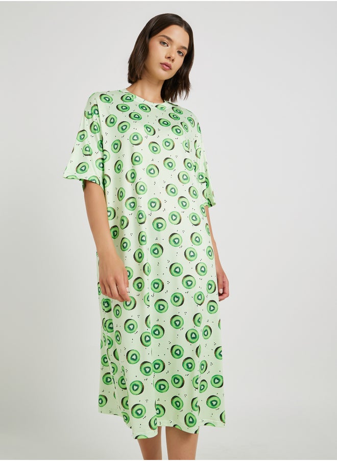 Take Two All-Over Printed Shirt Sleeve Nightdress  - Image 2