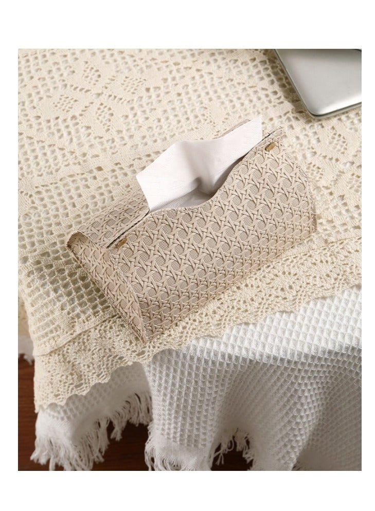 OASIS-TH Leather Tissue Box Cover Home Decorations for Living Room, Bedroom and Office  Car Tissue Holder Tissue Holder Tissue Box Holder for Car Tissue Box Cover for Car Light Grey Color - Image 3