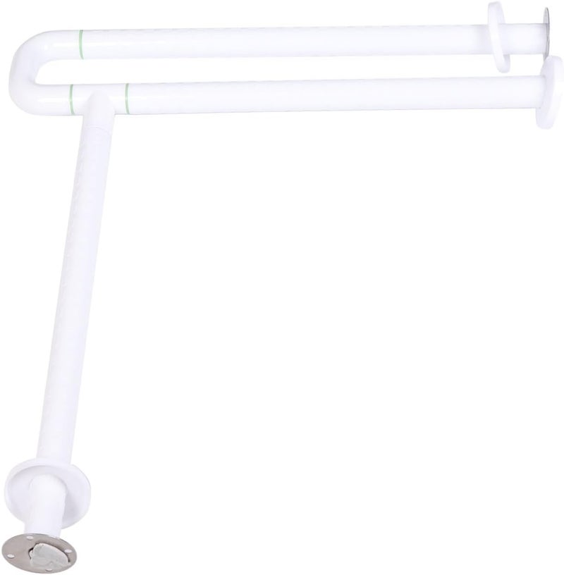 Toilet Safety Rail with Non Slip Grip, Foldable Toilet Grab Bar 23.6in White - Luminous Ring for Night Use, Space Saving Design for Seniors Disabled - Image 5