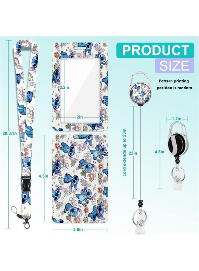 STITCH Disney - Stylish Fun Park Badge Card Clip Hanging Rope Three Piece Beautiful Set Door Card Neck Set With Credit Card Clip Certificate Accessories, Applicable To Work Permits, School Access Control Cards, Subway Bus Perfect Gift Pack Card For A Friend's Birthday - Image 2