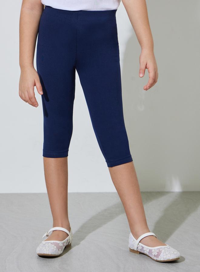 Styli Girls Pack of 2 - Cotton Blend Capri Leggings - Image 2
