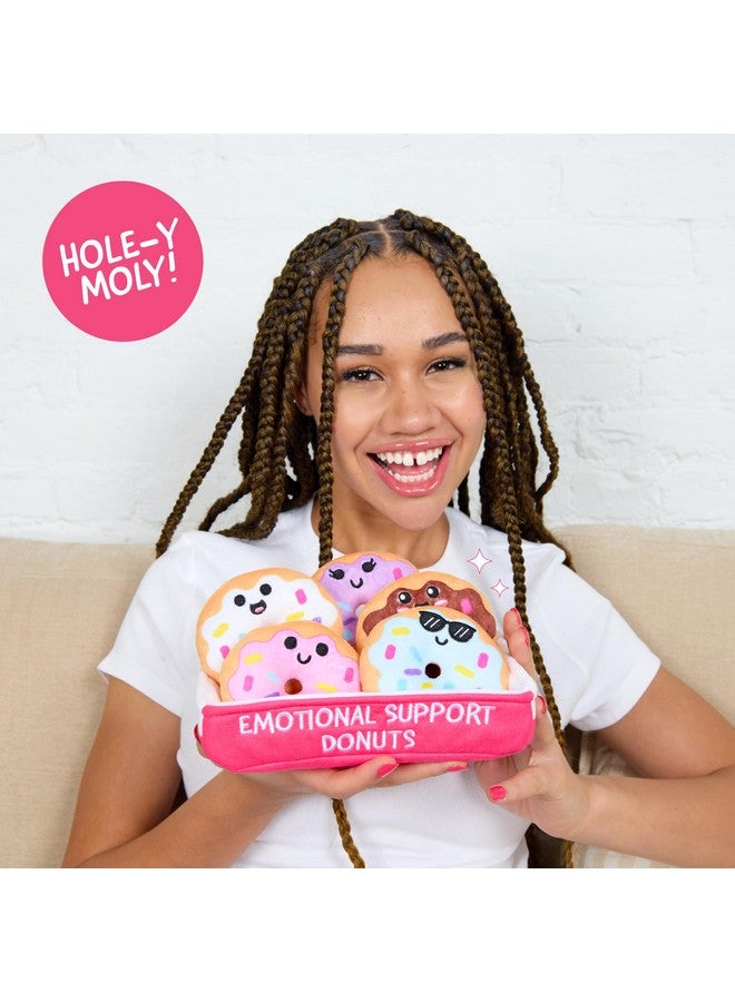 WHAT DO YOU MEME? Emotional Support Donuts by Relatable, Cuddly Stuffed Animals and Toys, Squishy Toys and Plushies, Great Ideas for Loved Ones of All Ages, Includes 5 Plushies with Carrying Basket - Image 2