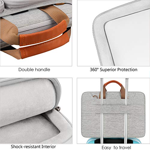 Lacdo 360° Protective Laptop Shoulder Bag, 16 inch Laptop Bag for 16 inch New MacBook Pro M4/M3/M2 /M1 Pro Max A3403 A3186 A2991 A2780 A2485 2024-2019, 15" Surface Laptop 7th Copilot+PC Computer, Gray - Image 4