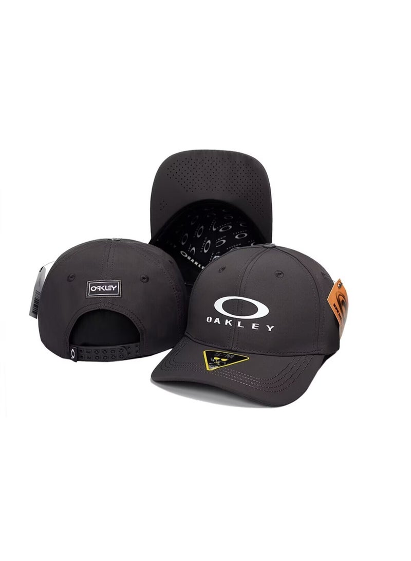 Oakley All-Black Performance Baseball Cap with Ventilated Design & Signature Logo Branding