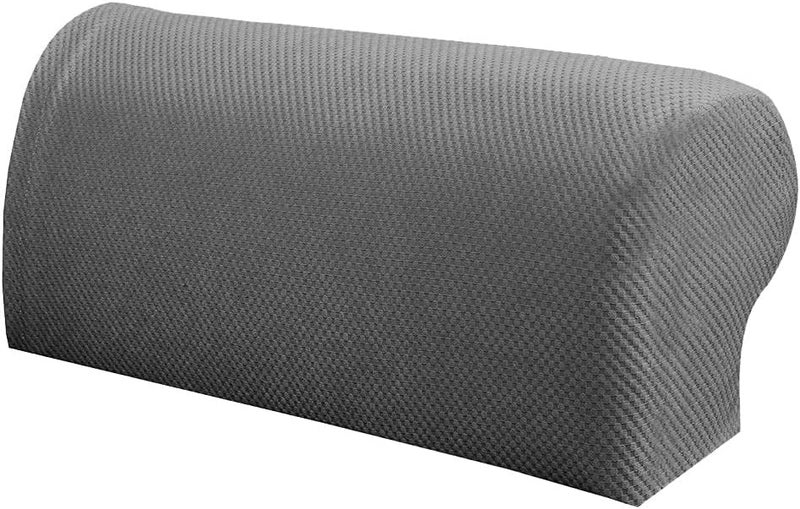 klarako 1 Pair Elastic Sofa Armrest Covers Armchair Slipcovers Protector  Grey - Image 1