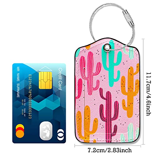 Gowraps Luggage Tags for Suitcases-Leather Luggage Tag 4 Pack with Loops Cute Bag/Backpack/Suitcase Tags Pink Travel Accessories for Airport - Image 4