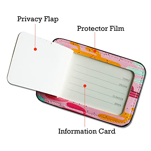 Gowraps Luggage Tags for Suitcases-Leather Luggage Tag 4 Pack with Loops Cute Bag/Backpack/Suitcase Tags Pink Travel Accessories for Airport - Image 3