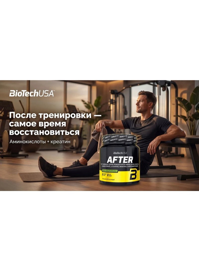 BioTechUSA After Post Workout Green Apple 420g | Post Workout Recovery Formula | Muscle Repair & Hydration Support | Fast Recovery Drink Powder - Image 4