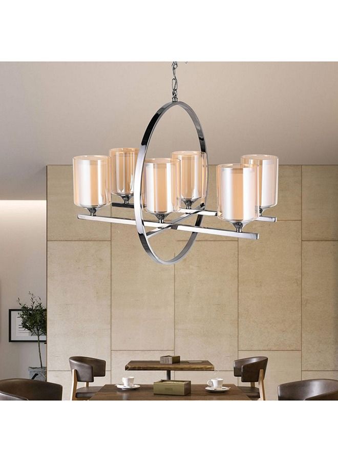El Rawda Lighting Eimilia Stainless Chandelier | modern decorative LED E27 pendant light ceiling lamp hanging chandelier | suitable for any room | | Color: Chrome | Size: 65x60 cm - Image 3
