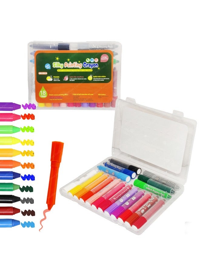 فنبلاست أقلام تلوين فن بلاست للأطفال - قابلة للغسل، ناعمة كالحرير، قابلة للالتواء، 18 لونًا، في علبة، مجموعة أقلام تلوين للأطفال، مجموعة أقلام تلوين فنية للأطفال، مجموعة رسم وتلوين (18 لونًا) - Image 1