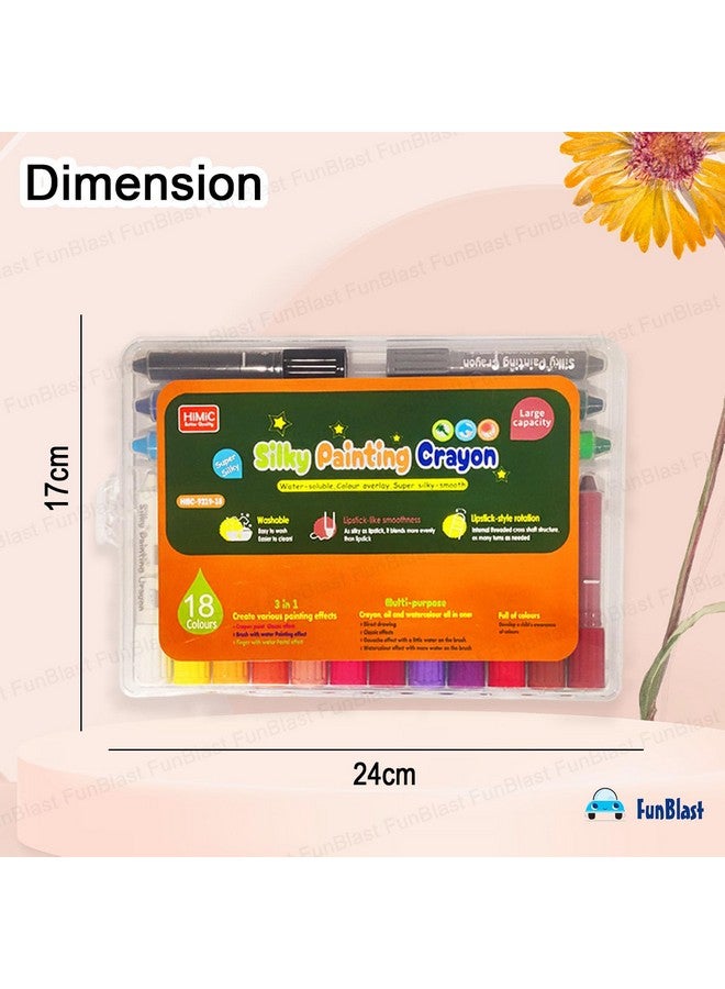 فنبلاست أقلام تلوين فن بلاست للأطفال - قابلة للغسل، ناعمة كالحرير، قابلة للالتواء، 18 لونًا، في علبة، مجموعة أقلام تلوين للأطفال، مجموعة أقلام تلوين فنية للأطفال، مجموعة رسم وتلوين (18 لونًا) - Image 2