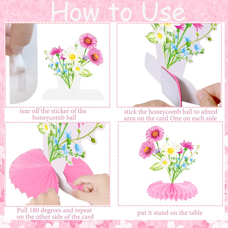 umoni Wildflowers Honeycomb Centerpieces Wildflower Birthday Table Decorations 12PCS Spring Wildflower Theme Table Centerpieces for Wedding Little Wildflowers Baby Shower Supplies - Image 5