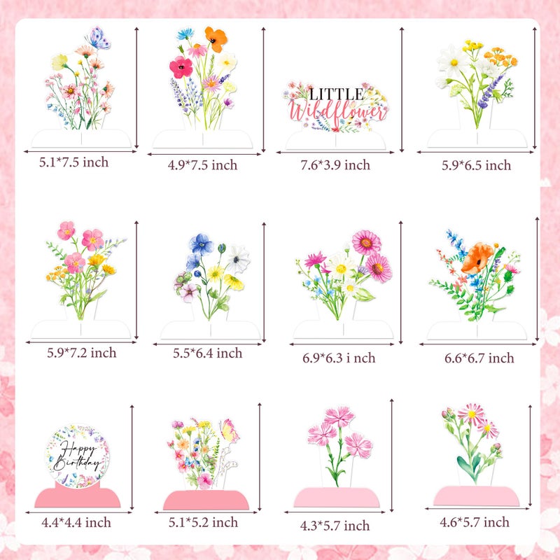 umoni Wildflowers Honeycomb Centerpieces Wildflower Birthday Table Decorations 12PCS Spring Wildflower Theme Table Centerpieces for Wedding Little Wildflowers Baby Shower Supplies - Image 2