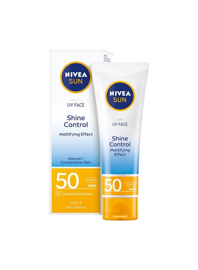 نيفيا كريم Sun Uv Face Shine Control SPF 50 (50 مل)، كريم الوقاية من أشعة الشمس فوق البنفسجية UVA/UVB والشيخوخة المبكرة للجلد، واقي من الشمس لبشرة الوجه الحساسة - Image 1