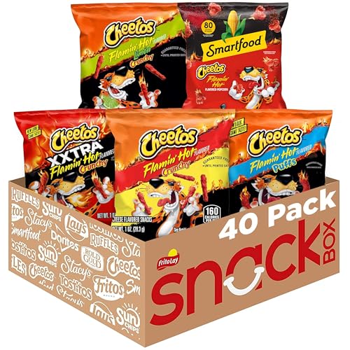 Cheetos Cheese Flavored Snacks, Flamin' Hot Mix Variety Pack, (Pack of 40) - Image 1