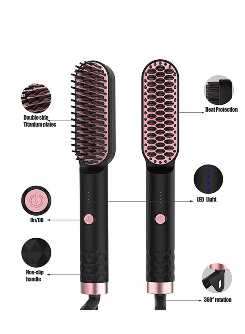 Y&D Multi Temperature Modes, Upgrade Hair Straightener Brush for Women & Men, Fast Heat Up Ionic Straightening Comb, Dual Voltage Revolutionary Beard Comb Home Travel - Image 2