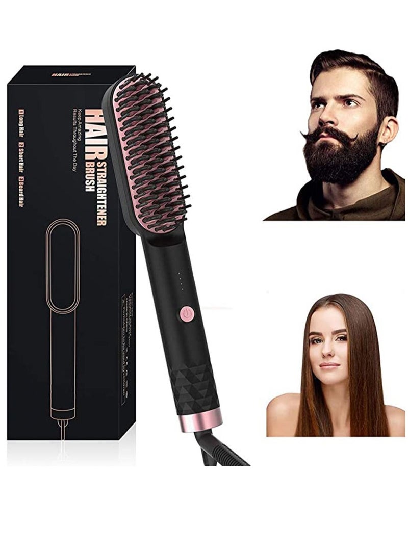 Y&D Multi Temperature Modes, Upgrade Hair Straightener Brush for Women & Men, Fast Heat Up Ionic Straightening Comb, Dual Voltage Revolutionary Beard Comb Home Travel - Image 1