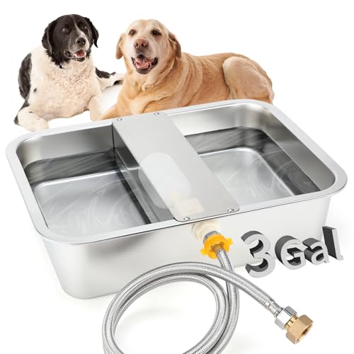 BWOGUE 3 Gal Automatic Dog Water Dispenser for Large Dogs Stainless Steel Outdoor Water Bowl Large Breed Self Filling Dog Waterer Feeder for Dogs Cat Chicken Livestock - Image 1