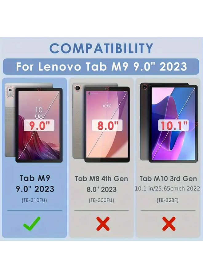 2 Pack Tempered Glass Screen Protector For Lenovo Tab M9 9 Inch 2023 9H Hardness HD Clear Scratch Resistant Bubble Free - Image 2