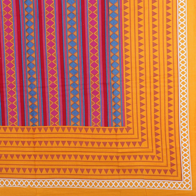 EarlyMart Comfort Rajasthani Jaipuri Traditional Sanganeri Printed 140 TC Cotton Single Size Bed Bedsheet with 1 Pillow Cover Multicolor - Image 4